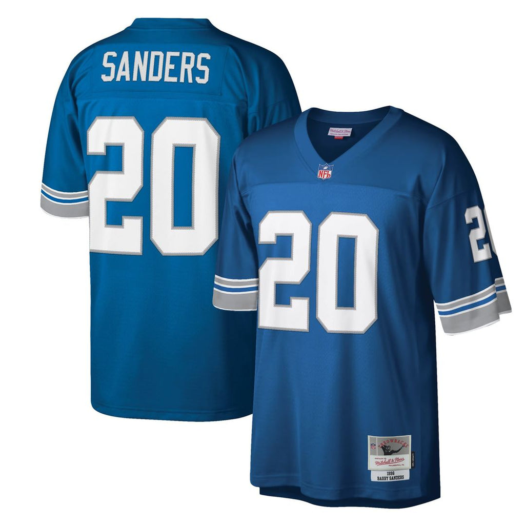 Detroit Lions Barry Sanders Mitchell & Ness Blue Legacy Replica Jersey product image 1, provided for visual reference and