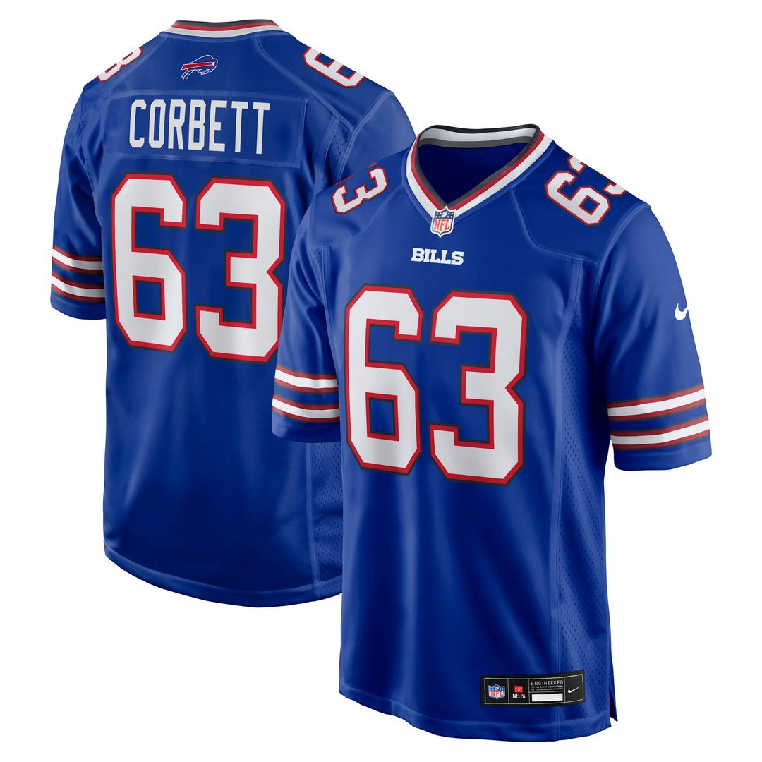 Buffalo Bills Austin Corbett Nike Royal Team Game Jersey product image 1, provided for visual reference and product detail