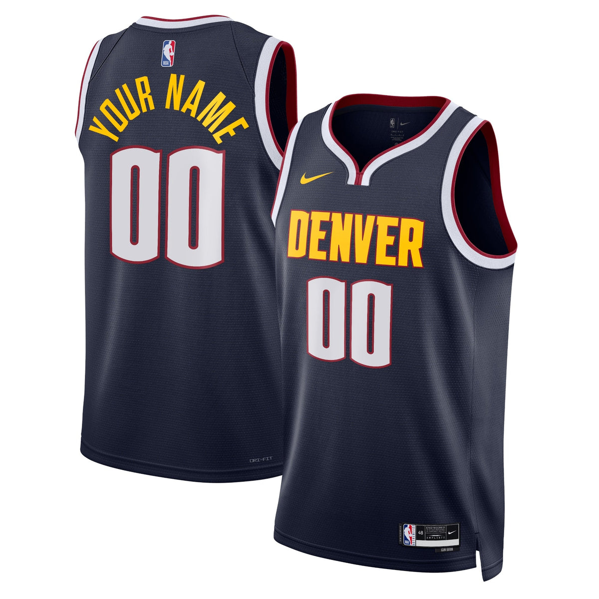 Denver Nuggets Nike Icon Swingman Jersey - Custom - Unisex product image 1, provided for visual reference and product detail