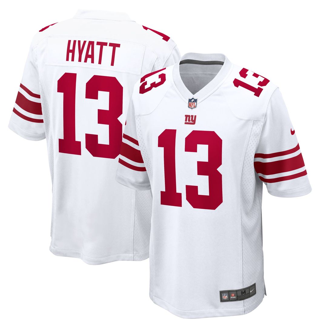 New York Giants Jalin Hyatt Nike White Game Jersey product image 4, provided for visual reference and product detail review