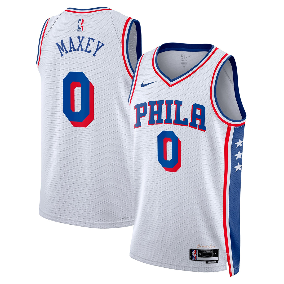 Philadelphia 76ers Nike Association Edition Swingman Jersey - White - Tyrese Maxey - Unisex product image 1, provided for