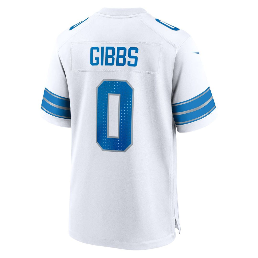Detroit Lions Jahmyr Gibbs Nike White Game Player Jersey product image 3, provided for visual reference and product detail