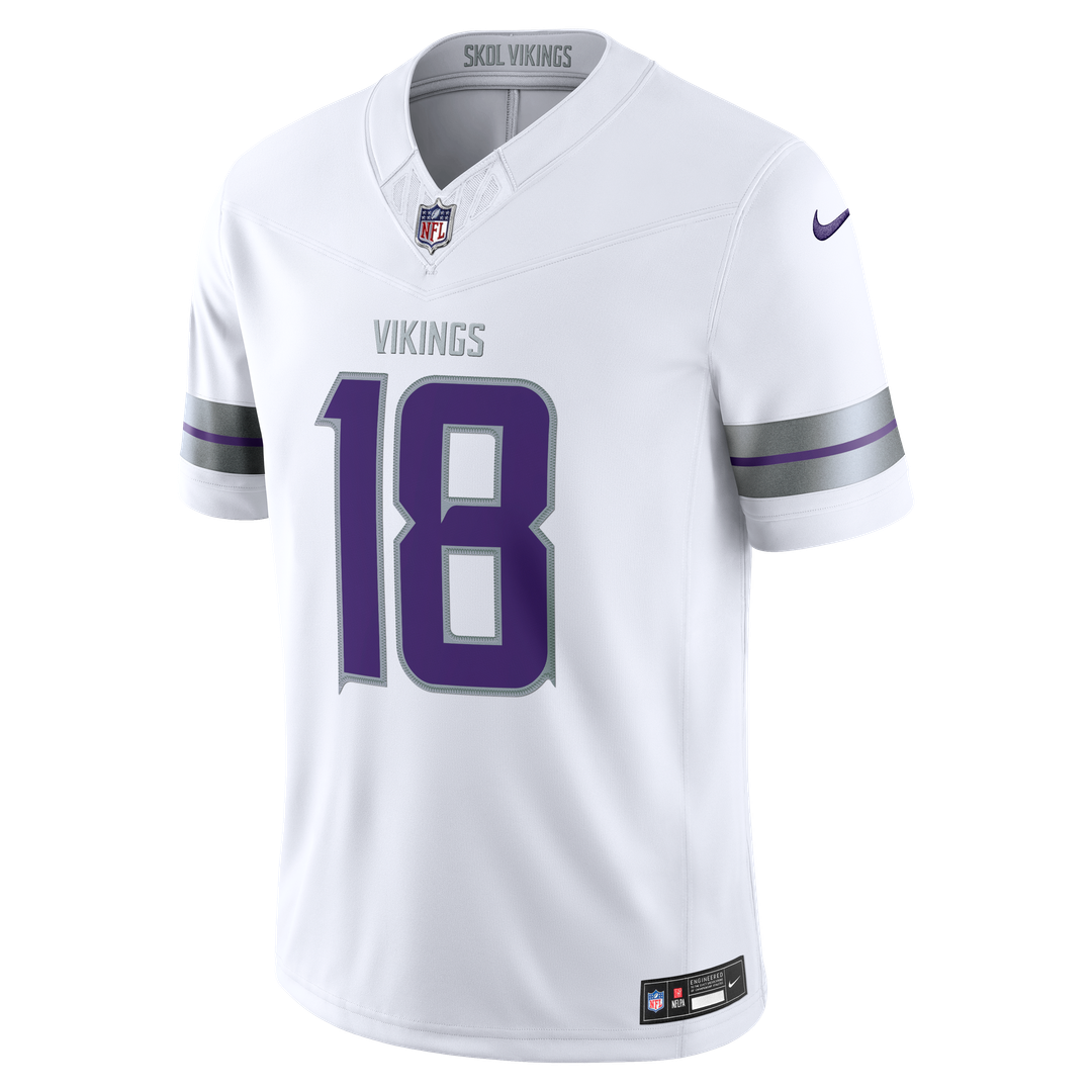Minnesota Vikings Justin Jefferson Nike White Alternate Vapor F.U.S.E. Stitched Limited Jersey product image 2, provided for