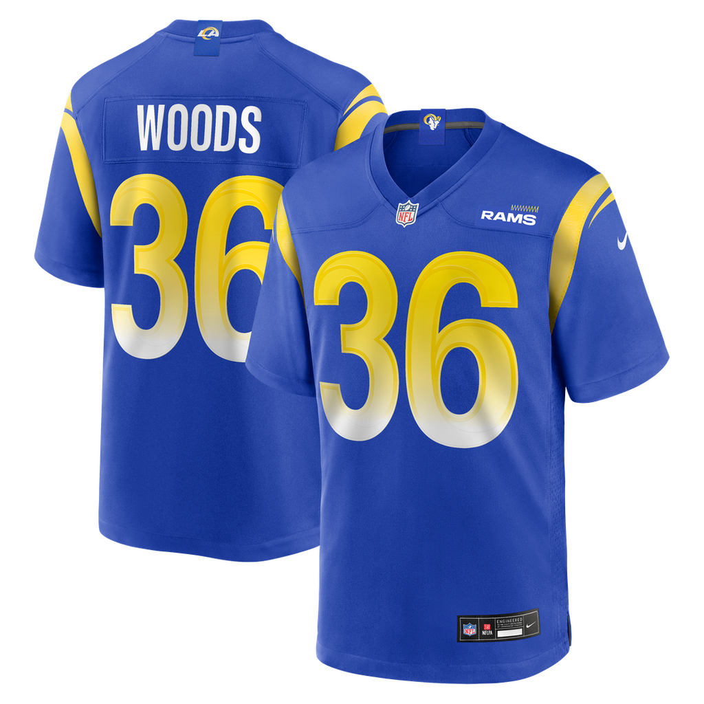 Los Angeles Rams Charles Woods Nike Royal Game Jersey product image 1, provided for visual reference and product detail