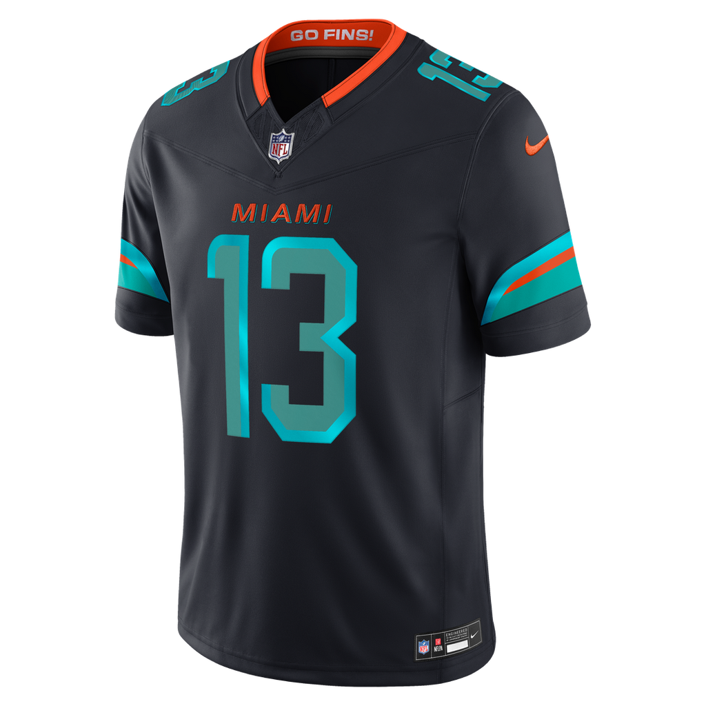 Miami Dolphins Dan Marino Nike Navy Rivalries Collection Stitched Limited Jersey product image 2, provided for visual