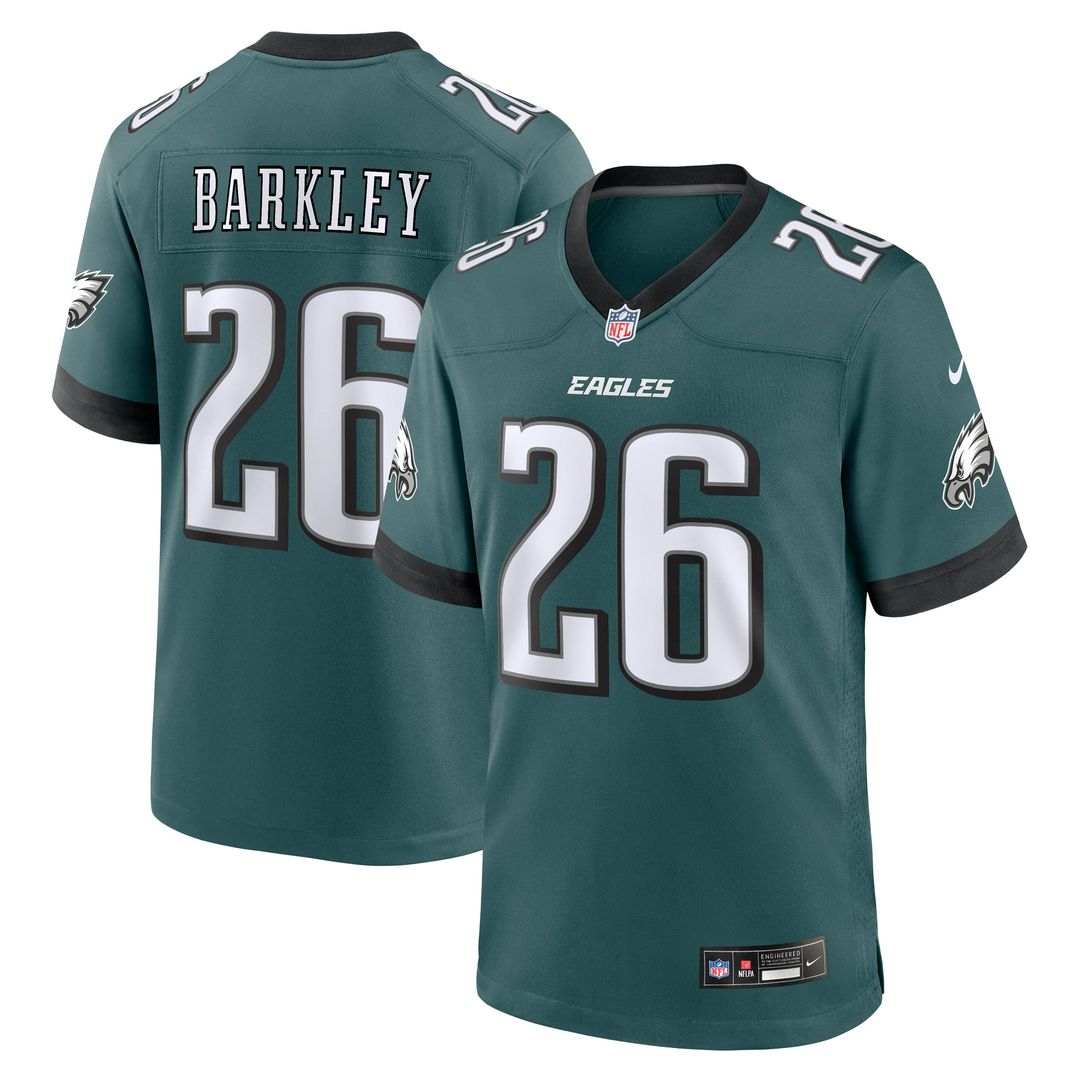 Philadelphia Eagles Saquon Barkley Nike Midnight Green Game Player Jersey product image 1, provided for visual reference and