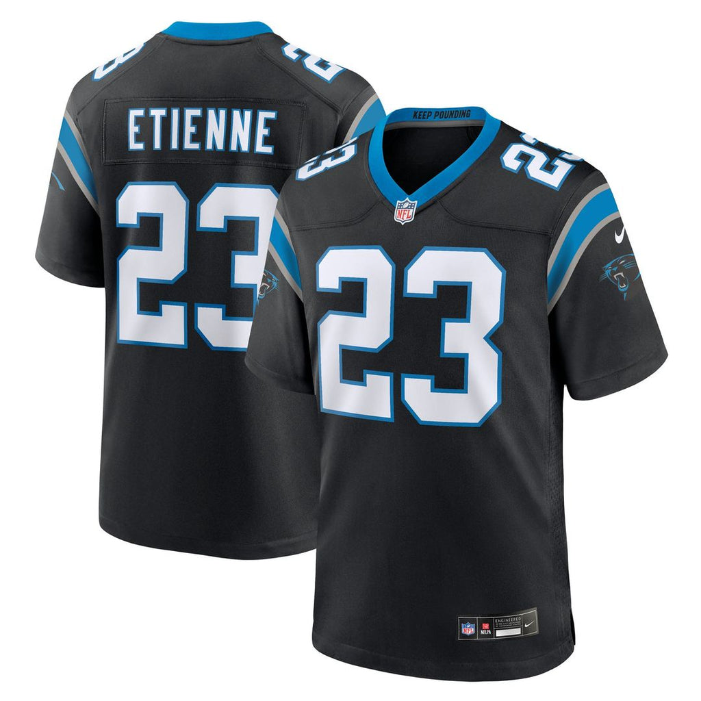 Carolina Panthers Trevor Etienne Nike Black Team Game Jersey product image 1, provided for visual reference and product